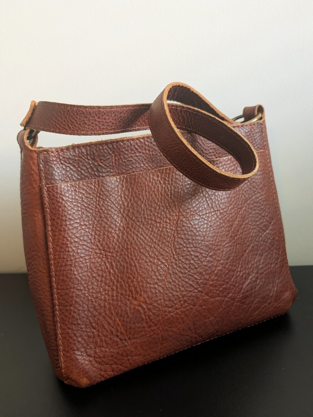 EUC Portland Leather Small Nutmeg Triangle Shoulder Bag